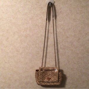 Guess USA Stylish Tan Patterned Women's Bag gorgeous purse. Excellent condition
